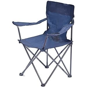 Outdoor Stoelen Campingstoel Klapstoel Ultralichte Draagbare Rugleuning Fauteuil Outdoor Barbecue Opvouwbare Campingstoel Strandkruk Met Bekerhouder Klapstoelen Kampeerstoelen (Color : Blue)