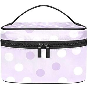 Make-up Organizer Bag, Travel Makeup Bag Organizer Case Draagbare Cosmetische Tas voor Vrouwen en Meisjes Toiletries Paars Polka Dots, Meerkleurig, 22.5x15x13.8cm/8.9x5.9x5.4in