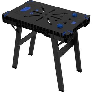 ECD Germany Inklapbare werkbank, 86x55x80 cm, uitschuifbare werkbank, belastbaar tot 150 kg, bedrukt met 2 meetschalen, groot werkoppervlak zaagtafel Werkplaatswerkbank met metalen poten en draaggreep