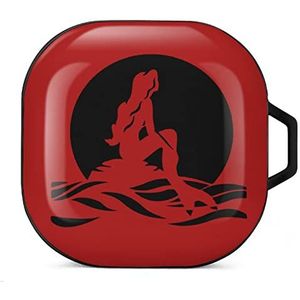 Kleine zeemeermin oordopjes hoesje compatibel met Samsung hard shell beschermhoes zwart-stijl