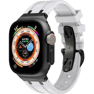 INSTR Rubberen Band Voor Apple Horloge Ultra 2 49mm Serie 9 8 7 45mm Zachte Sport Band Voor iWatch 6 5 4 SE 44mm 42mm Siliconen Armband(Color:White black,Size:For 38mm 40mm 41mm)
