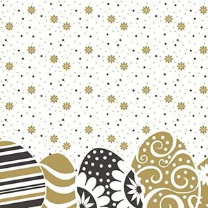 20 servetten paaseieren zwart goud Pasen ornamenten 24x24 cm