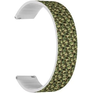 RYANUKA Solo Loop band compatibel met Ticwatch Pro 3 Ultra GPS/Pro 3 GPS/Pro 4G LTE/E2/S2 (militaire camouflage), snelsluiting, 22 mm rekbare siliconen band, accessoire, Siliconen, Geen edelsteen