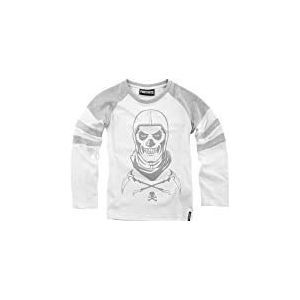 Fortnite T-shirt met lange mouwen voor jongens (wit-grijs, maat, wit-grijs, 140 cm