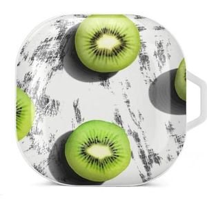 Kiwi Fruit Oordopjes Hoesje Compatibel met Samsung Hard Shell Beschermhoes Wit-Stijl