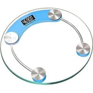 Transparante Ronde Digitale Weegschaal Lichaamsgewicht Schaal Vloer Elektronische Weegschalen Smart LCD Badkamer Weegschaal 180 KG Weegschaal Gemakkelijk Te Gebruiken(Blue)