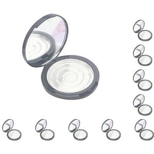 10 Set van Cosmetica Oogschaduw Poeder Case Blush Opslag Jar Container w/Aluminium Pannen, Zwart, met Spiegel