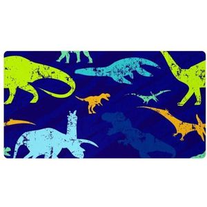 VAPOKF Dinosaurus Blauwe Keukenmat, antislip wasbaar vloertapijt, absorberende keukenmatten loper tapijten voor keuken, hal, wasruimte