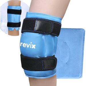 REVIX XL Knie-ijspakket, wikkel rond de hele knie na een operatie, herbruikbare koude pack voor verlichting van kniepijn, blessures, zwelling en vervangende chirurgie