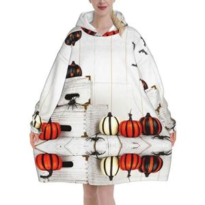 Oversized Heldere Halloween Hoodies Vrouwen Uk Pluizige Deken Hoodie Sherpa Vrouwen Fleece Draagbare Deken Mannen