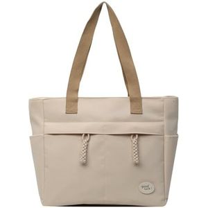 NSLFA Backpack Shoulder College Student Class Bag Large Capacity Bag Women's Spring And Summer Nylon Shoulder Bag-off White