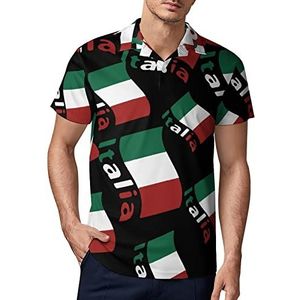 Italiaanse vlag heren golf poloshirt zomer korte mouw T-shirt casual sneldrogende T-shirts L