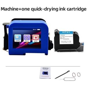 Handheld inkjetprinter, Mini draagbare printer, batch label inkjet printen, 2D-code barcode patroon printen, sneldrogende kleurvervaging gemakkelijk,Kantoorprinter(Printer-1 black ink)