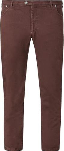 Charles Colby +FIT Collectie Loose Fit Broek BARON LESLIE Plus Size met All Over Print Donkerrood