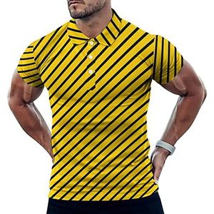 Bumblebee Strepen Casual Polo Shirts Voor Mannen Slim Fit Korte Mouw T-shirt Sneldrogende Golf Tops Tees M