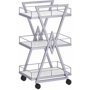 TT-YEC Draagbare Metalen Gereedschapswagen Voor Kappers, Professionele Kapsalonopbergwagen Met Drie Niveaus, Multifunctionele Kapperswerkbank, Mobiele Opberg- En Organisatiewagen,Zilver