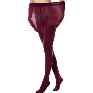 Gi&Gi Curvy panty in grote maten, gebogen sokken 80 denier, ondoorzichtig met zachte microvezel, bordeaux., XXL-3XL Plus