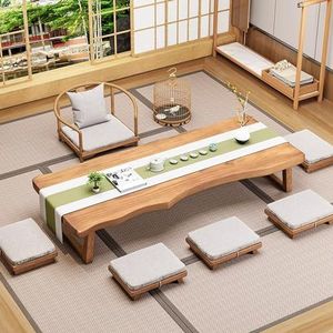 HRTLSS Japanse lage tafel, lage altaartafel voor meditatie, tatami salontafel, kleine theetafel voor zittend op de vloer, voor dineren en spirituele oefeningen