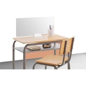 Bureauverdeler, Bureauschermverdelers van acryl met klemmen, wit, diverse maten for kantoren en scholen(40x50cm)