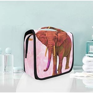 Hangende opvouwbare toilettas roze oude olifant make-up reisorganizer tassen tas voor vrouwen meisjes badkamer