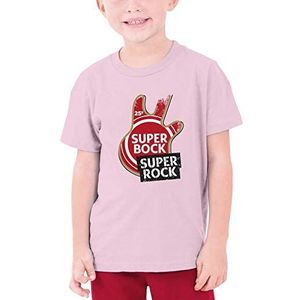 Super Bock Casual Jeugd Ronde Hals Shirt Modieus en Ademend Tiener Jongens Persoonlijkheid T-shirt, roze, M