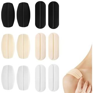 SYEYCW 6 paar siliconen beha-bandkussens, 2 stijlen, 3-kleuren bandhouder, antislip beha-riempad, zachte verlichting pijn schouderbeschermers, stopt uitglijden schouderriemkussen, voor vrouwen