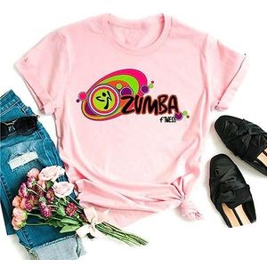 doyouwantmore Vrouwen Zumba T-Shirt Gedrukt Korte Mouwen Kleur Casual Top voor Zumba Klassen Dance Fitness Training, # 3, M