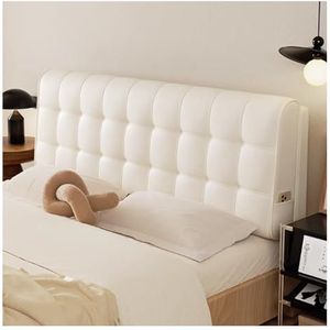 Bedkussen, Groot Bedrugkussen, Hoofdeindekussen, Lendensteun, Gestoffeerd Leeskussen, Verwijderbaar Slaapbankkussen, Stapelbedkussen For Thuis, Slaapkamer(White,190x60x10cm)