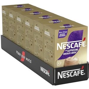 NESCAFÉ GOLD Cappuccino Chocolate, drankpoeder van oplosbare bonenkoffie, cafeïnehoudend, verpakking van 6 stuks (à 8 x 18 g)