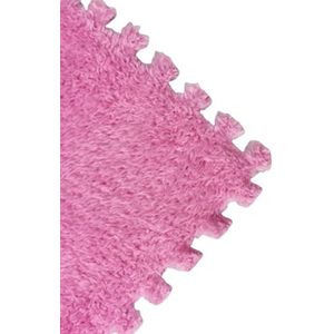 Zeyeo 12/24/48 Stuks 12x12x0,4 Inch Zachte Verdikte Pluche Schuimrubberen In Elkaar Grijpende Matten Met Randen, Ideaal Voor Speelkamer, Slaapkamer En Meer(Pink,48pcs)