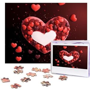 500 stuks puzzel voor volwassenen gepersonaliseerde foto puzzel Valentijnsdag in het hart aangepaste houten puzzel voor familie, verjaardag, bruiloft, spel nachten geschenken, 51,8 cm x 38 cm