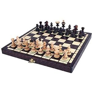 Schaakspel Bordspellen 14.1 ""Houten Schaakbord Met Stukken, Opvouwbare Reisschaakspelset Voor Draagbare Schaken Voor Beginners Games voor Volwassenen