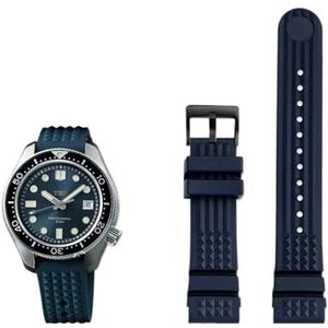 Fit for Seiko PROSPEX voorouder mm serie replica SLA017J1 SLA039J1 siliconen rubber horlogeband 20mm 22mm (Color : A blue black, Size : 22mm)
