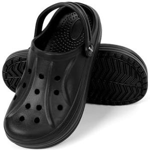 HEYO Clogs voor dames en heren, lichte tuinschoenen, sandalen, uniseks, zwart, 38 EU