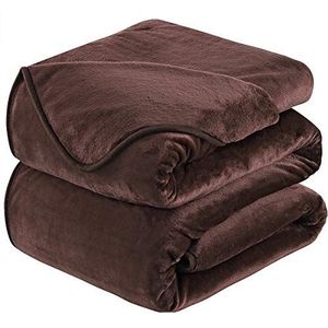 Plaid Dikke Fleece Deken 220x240 cm Chocolade kleur Zacht en Warm Dubbele Beddeken en Flanellen Sofa Throw Dubbelzijdig Omkeerbaar