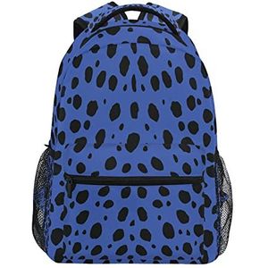 Blauw zwart stippen patroon schoolrugzak voor meisjes jongens middelbare school stijlvol ontwerp studententassen boekentassen