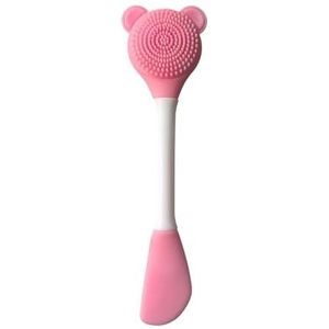 2 ST Siliconen Dubbelkoppige Twee-side Gezicht Wassen Make-up Masker Borstel Schoonheid Tools (Lichtpinkblade)