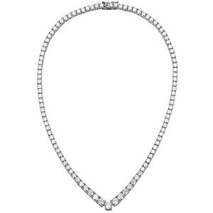 Kettingen voor vrouwen, Vorm Moissanite tennisketting 925 zilveren D-kleur Moissanita diamanten ketting (Color : 15inch(14ct)_Onesize)