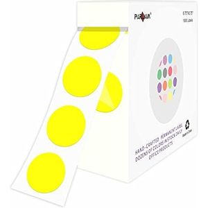 PARLAIM 0,75 ""Gele Permanente Zelfklevende Ronde Kleurcodering Cirkel Dot Labels op een Rol, 1000 Stickers, 0.75"" Diameter