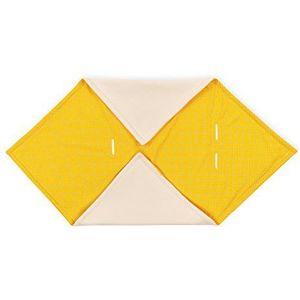 KraftKids Deken voor babyzitje in witte stippen op geel, 100 x 100 cm grote babydeken, pluizig warme fleece deken