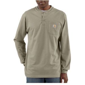 Carhartt Workwear Pocket Henley Shirt Workwear Henley overhemd met zakken, normale en grote maten voor heren (1 stuk), Beige, M