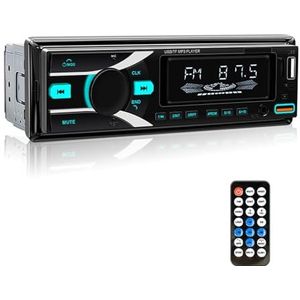 1din autoradio stereo Bluetooth digitale MP3-speler FM-ontvanger USB-telefoon opladen TF-kaart AUX-ingang 12V ISO-voeding
