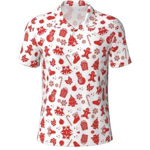 Migpkd Kerst Prints Mannen is Golf Polo Shirts Korte Mouw Prestaties Vocht Wick Casual Print Collared Golf Shirts voor Mannen, Zwart, M