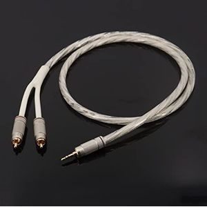 LINYY 3,5 Tot 2 RCA-kabel Verzilverde Conductor Fever Audiokabel (Size : 1m)