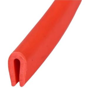 Rubberen glasafdichtingsstrip, rubberen U-strip, hoogte 7 mm x breedte 4 mm glas, metaal, hout, paneel, randafsluiting, 1 stuk (rood, 1 meter)(Red,1meter)