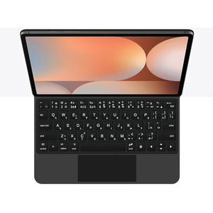 GUPENAA Toetsenbordhoes voor Samsung Galaxy Tab S10 Plus 12.4'' 2024 (SM-X820), Magische Zwevende Cantileverstandaard, 7 Kleuren Achtergrondverlichting, Ingebouwd trackpad,zwart,Japanese