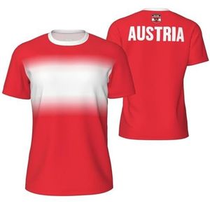 Sport Mesh T-Shirt Oostenrijk Vlag (1) voor Running Bike Voetbal Tennis Voetbal Fitness Tees 3D Gedrukt, Meerkleurig, S