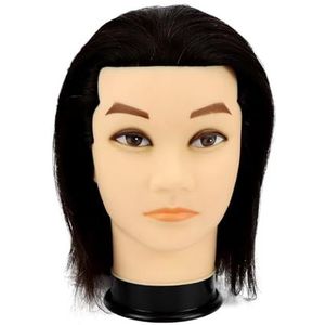 100% mannelijke mannequin met echt mensenhaar, oefenhoofd baard for het knippen van haar, mannequinhoofd for schoonheidsschool(Head A)