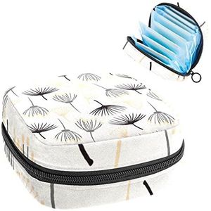 Periode Pouch Draagbare Tampon Opbergtas,Tampon Houder voor Portemonnee Vrouwelijke Product Organizer,Bloemen Paardebloemen, Meerkleurig, 4.7x6.6x6.6 in/12x17x17 cm