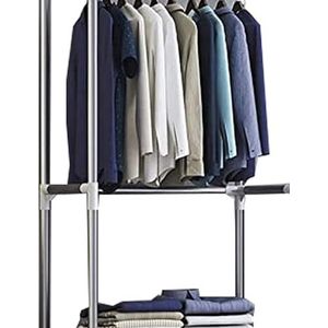 Opvouwbare garderobekast Stof Oxford Kast Stalen pijp Draagbare kast 25,6 inch × 17,7 inch × 67 inch Draagbare kledingkast